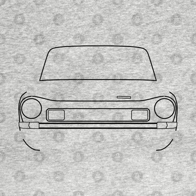 Simca 1501 classic car black outline graphic by soitwouldseem